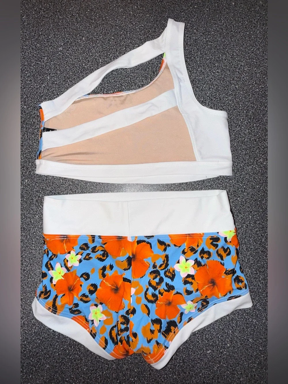 Kandi Kouture Dance Floral-Print  Set Blue & Orange Size Teen X-Small (0/2)